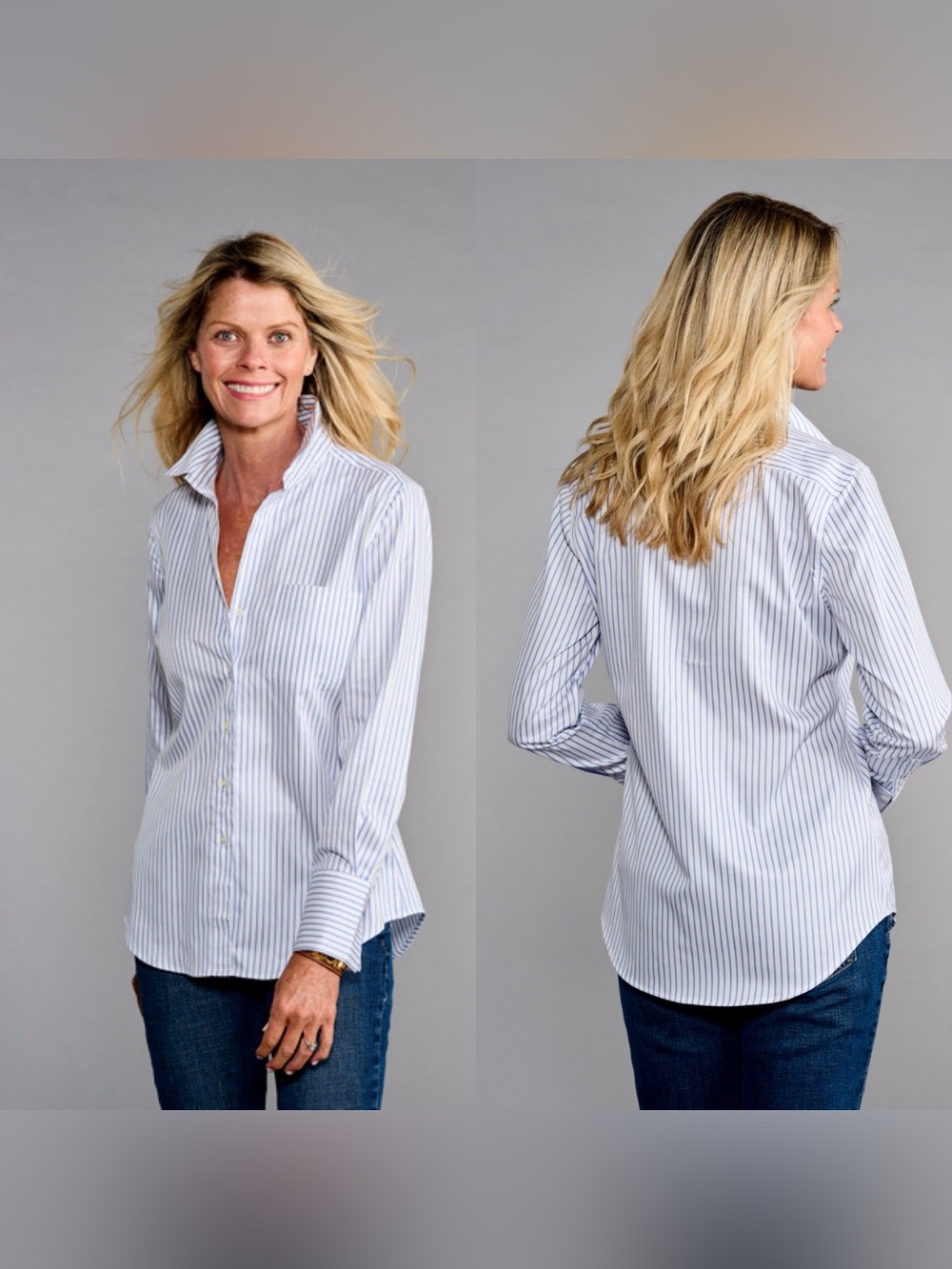 NWT Claridge & King Shirt Lovely Blue Stripe